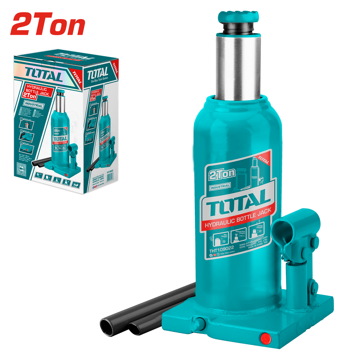 Total Hydraulic Bottle Jack 2 Ton - THT109022
