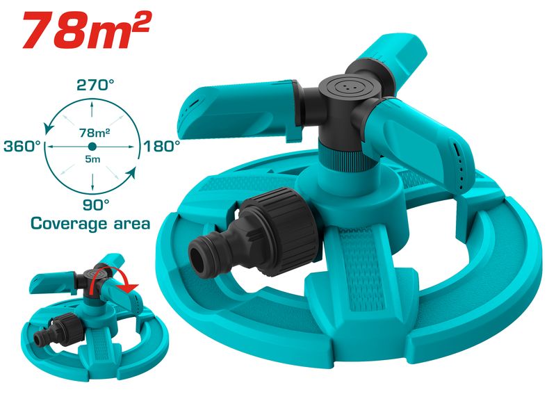 Total Plastic 3 Arm Rotatory Sprinkler- THPS23602