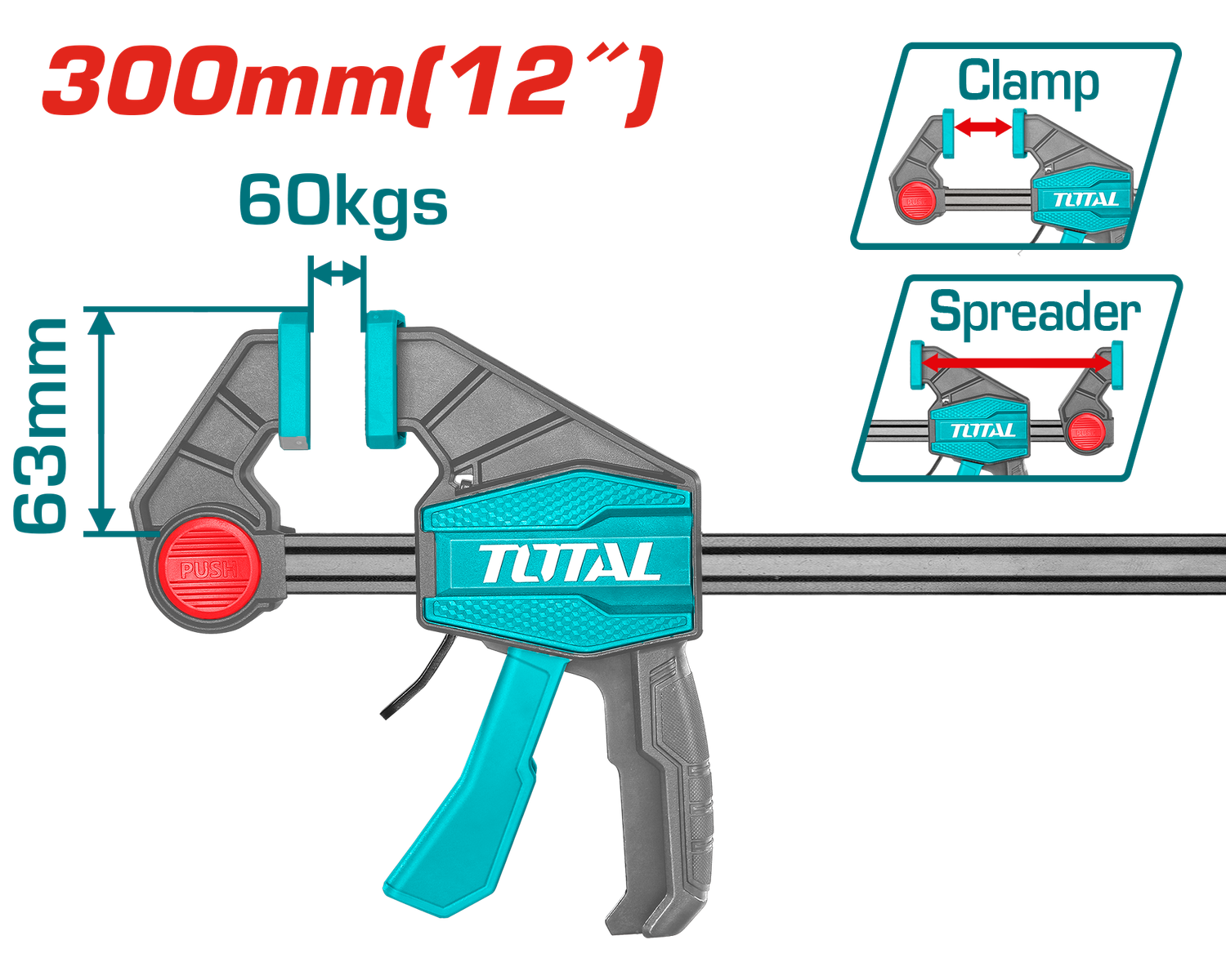 Total Quick Bar Clamps 12&quot;- THT1340602