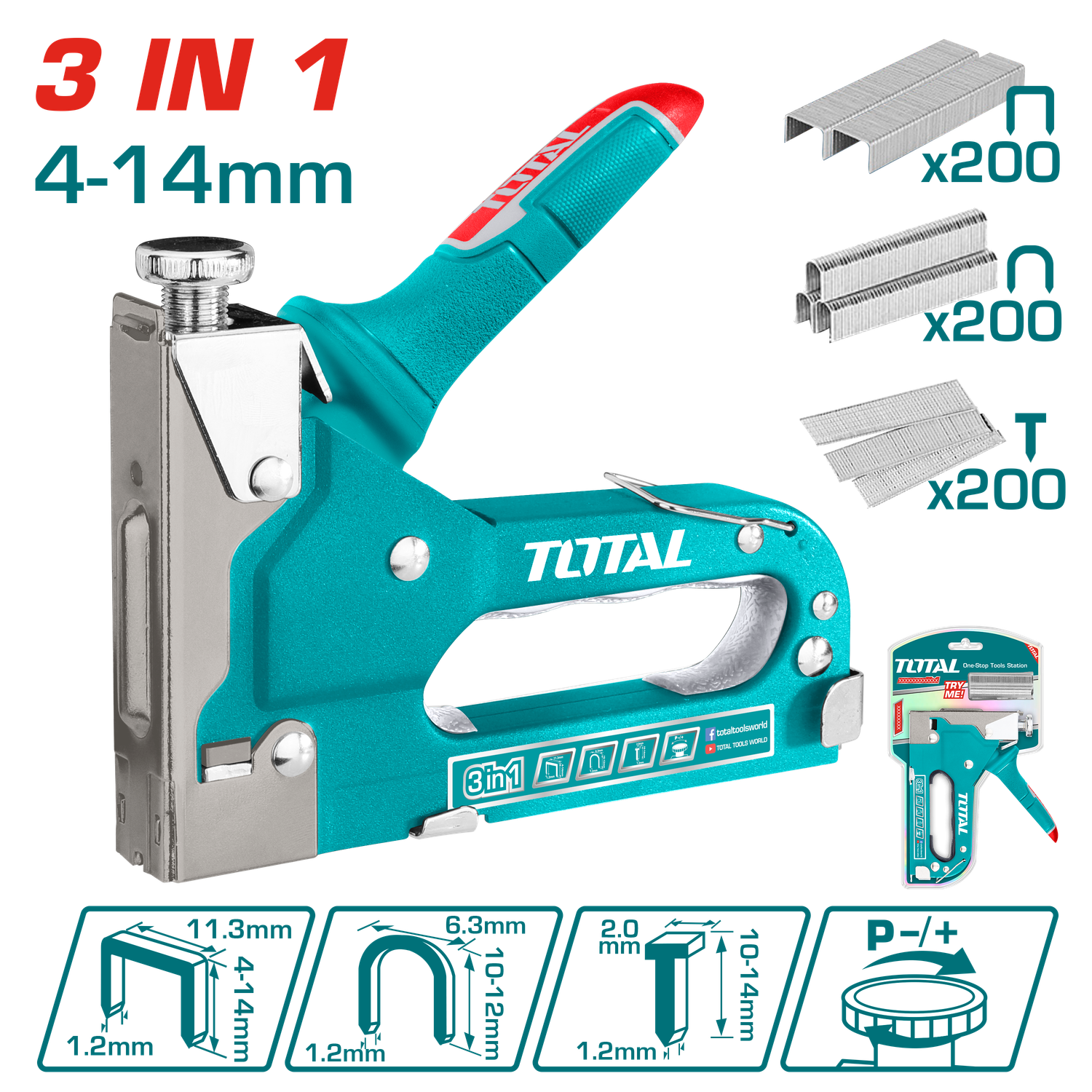 Total 3 In 1 Staple Gun- THT31143