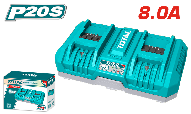 Total 20V, 4A + 4A Battery Charger  - TFCLI2082