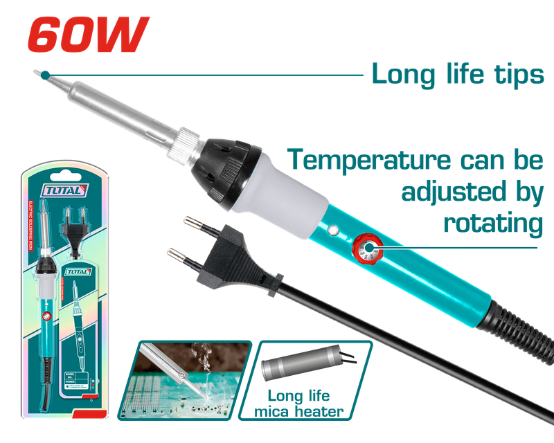 Total Electric Soldering Iron Pointed Tip 60W - TET160831