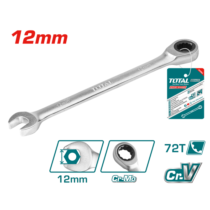 Total 12mm Ratchet Spanner- TCSPAR121