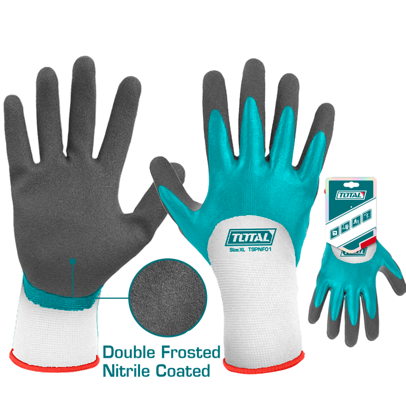Total Nitrile Frosted Coated Gloves - TSPNF01