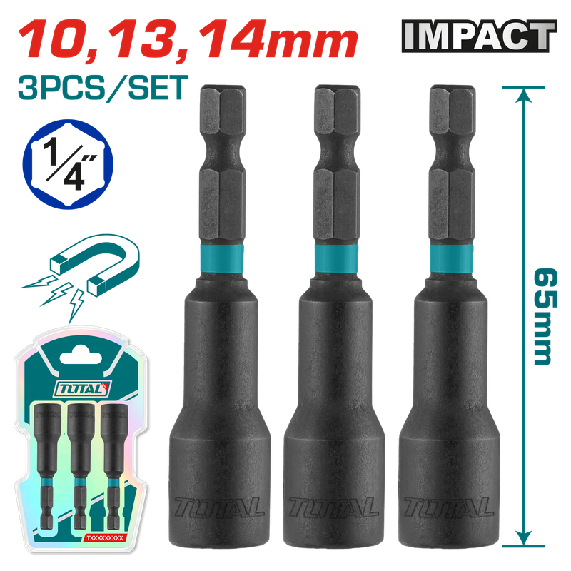 Total 3Pcs Impact Magnetic Nut Set-TAC2703431