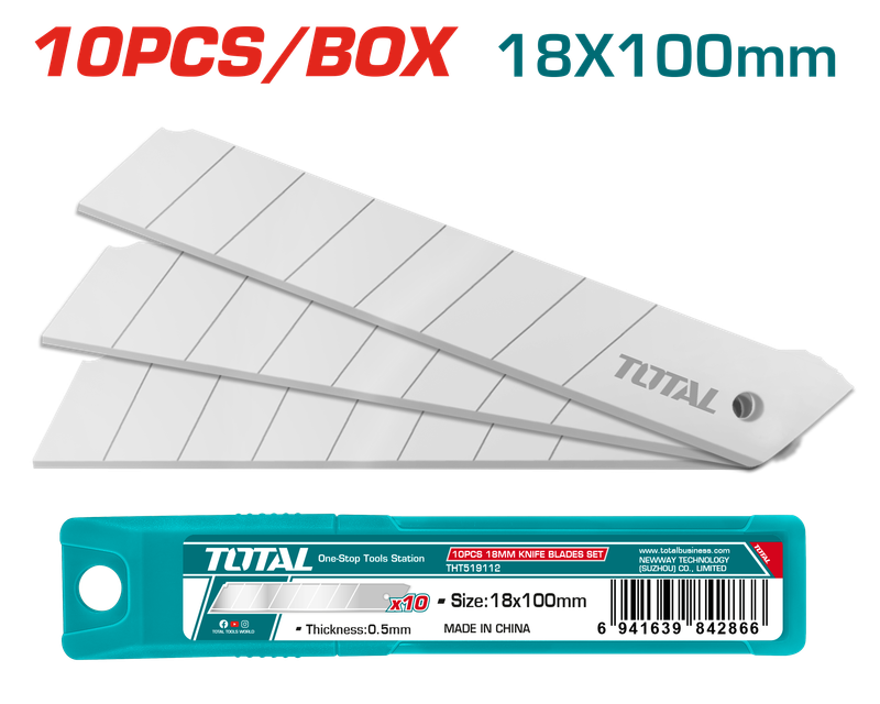 Total 10 PCS 18mm Knife Blades Set- THT519112