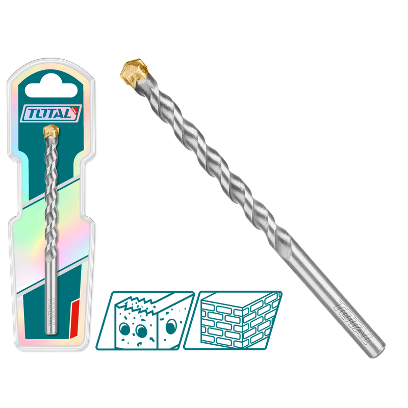TOTAL Masonry Drill Bit 8x120mm – Carbide Tip for Concrete, Brick &amp; Block-TAC260812
