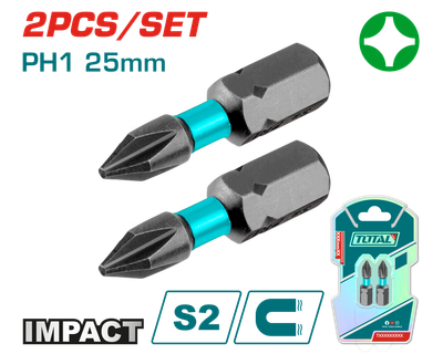 Total 2PCS Impact Screwdriver Bits Set - TACIM71PH125