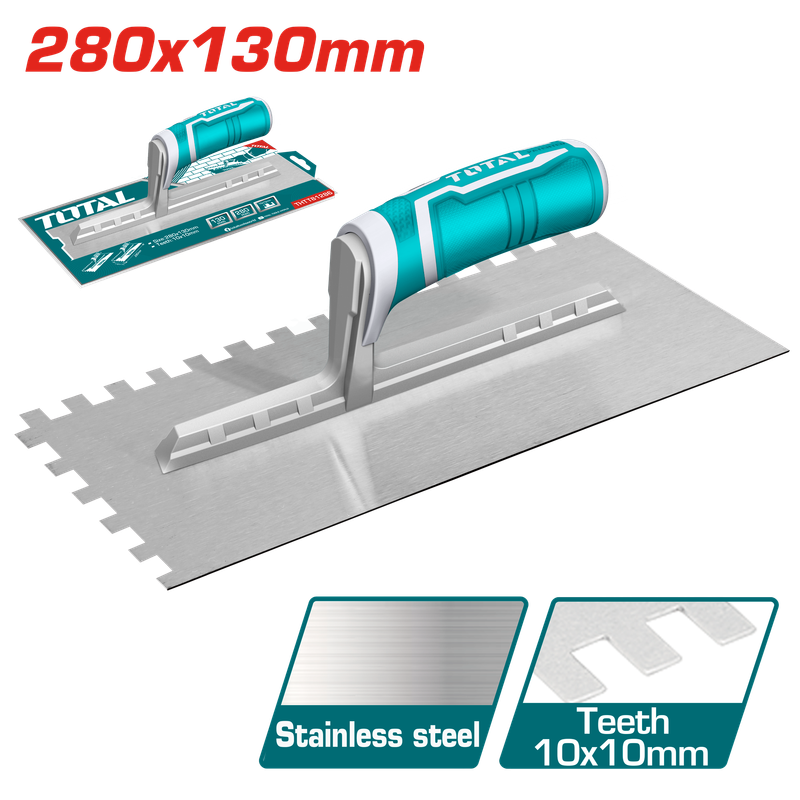Total 280x130mm Plastering Trowel With Teeth – THTT81286