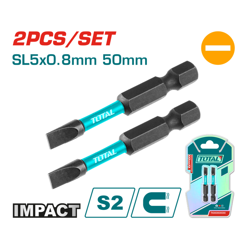 Total 2PCS Impact Screwdriver Bits Set - TACIM71SL550