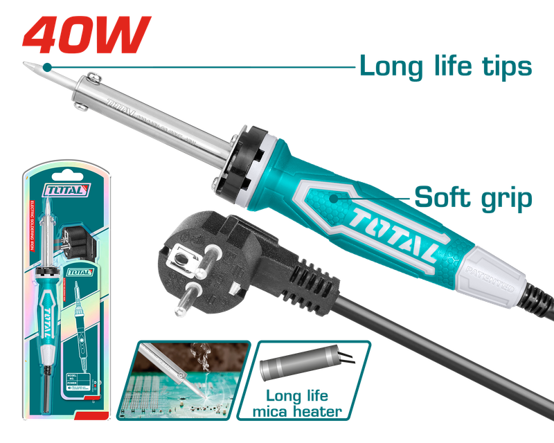 Total Electric Soldering Iron Straight Tip 40W- TET1406