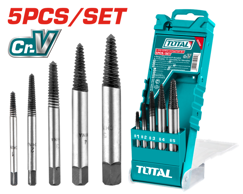 Total 5 PCS Screw Extractor Set – TACSE0056