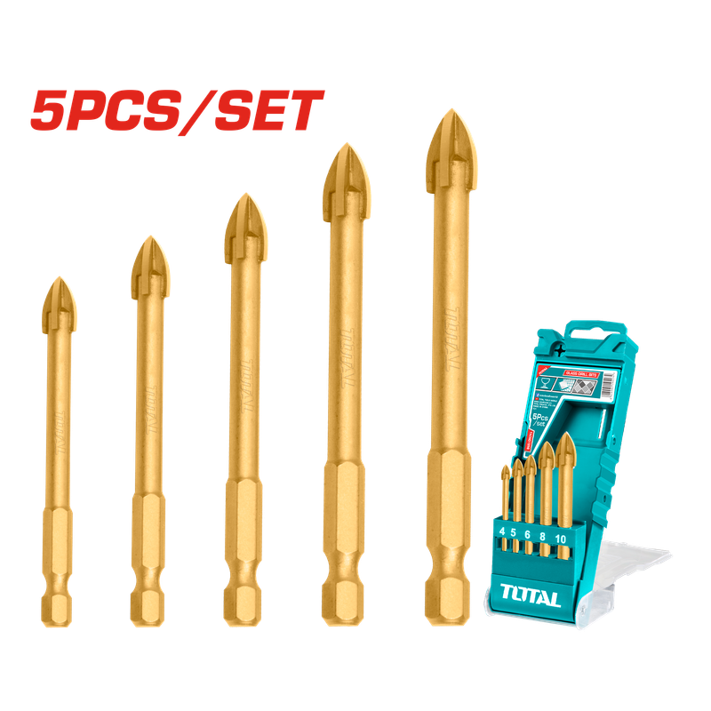 Total 5 PCS Glass Drill Bits – TACSD7256 Total 5 PCS Glass Drill Bits – TACSD7256