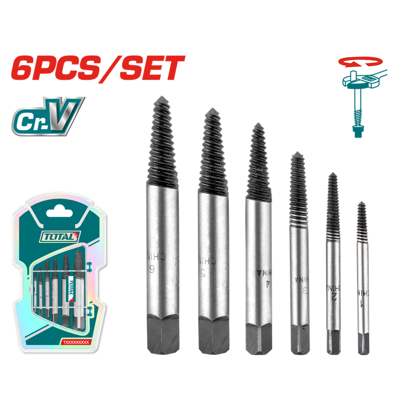 Total 6 PCS Screw Extractor Set – TACSE0061