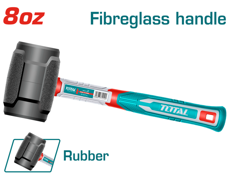 Total Rubber Mallet with Fiberglass Handle- THRUH6808 Total Rubber Mallet with Fiberglass Handle- THRUH6808