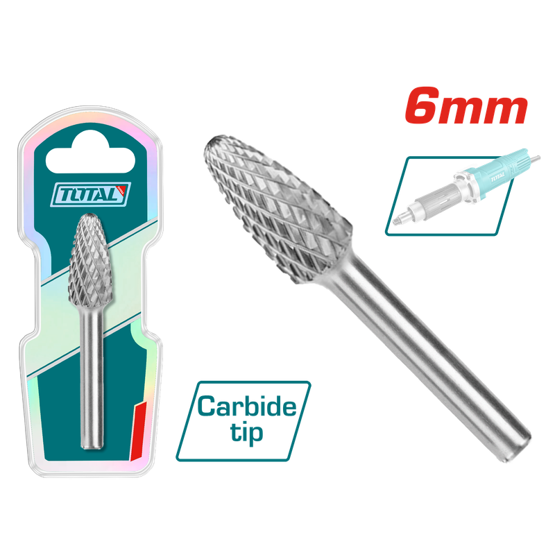 Total 6mm Tungsten Carbide Rotary Burrs- TAKC1005