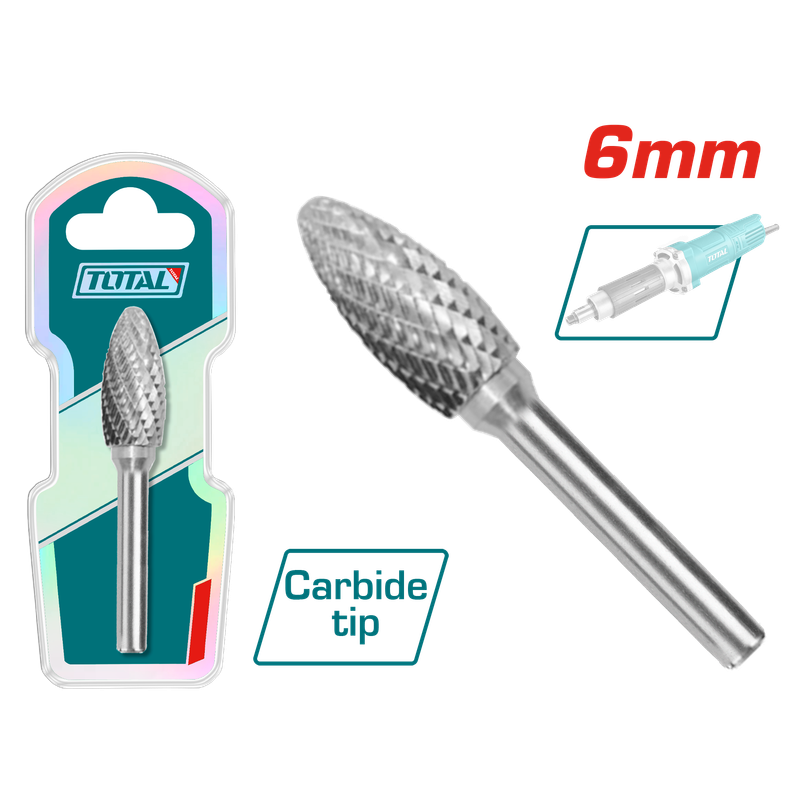 Total 6mm Tungsten Carbide Rotary Burrs- TAKC1002
