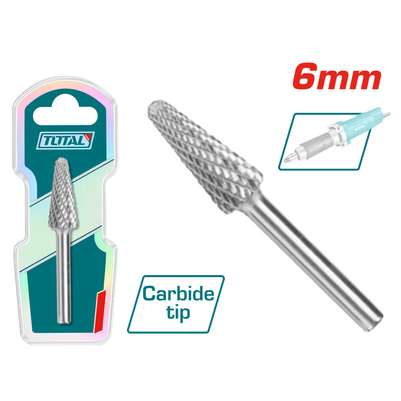 Total 6mm Tungsten Carbide Rotary Burrs- TAKC1003