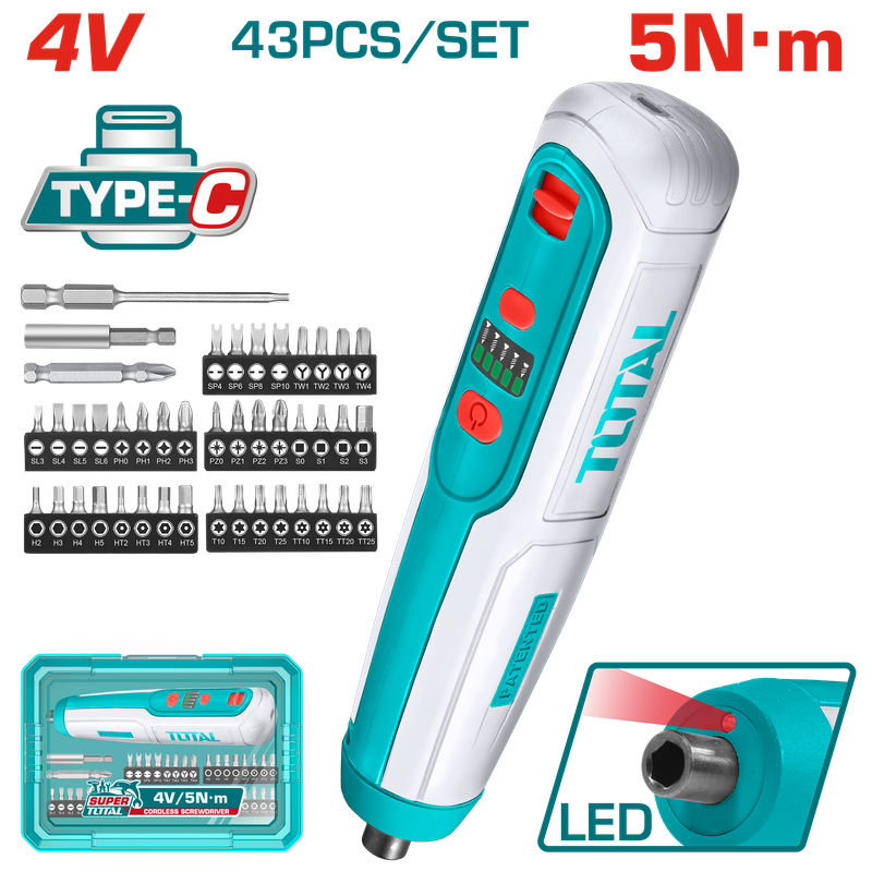 Total Lithium-Ion Cordless Screwdriver - TSDLI04062