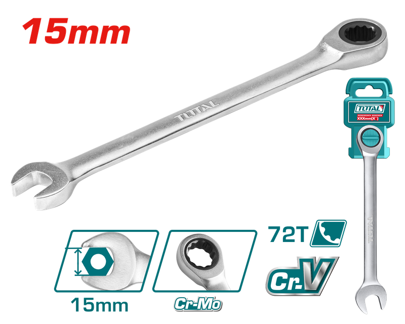 Total 15mm Ratchet Spanner – TCSPAR151