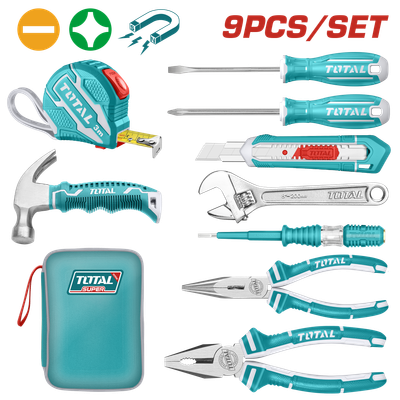 Total 9 PCS Hand Tools Set  - THKTHP90097