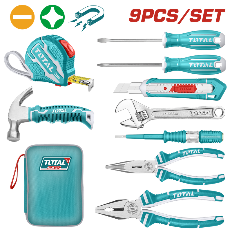 Total 9 PCS Hand Tools Set - THKTHP90097 Total 9 PCS Hand Tools Set - THKTHP90097