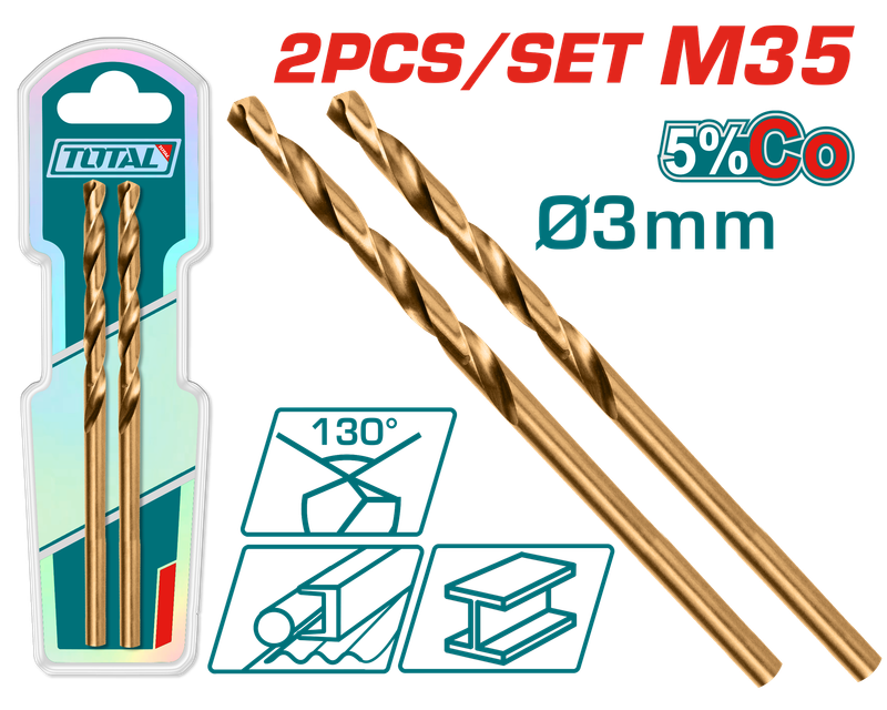 Total 2 PCS  4HSS-CO M35 drill bit - TAC11203001
