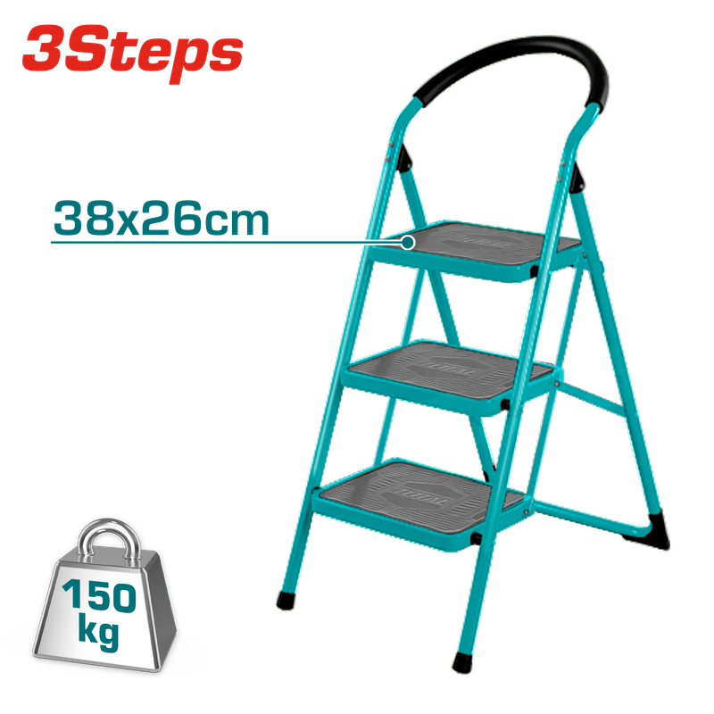 Total 3 Step Steel Ladder- THLAD09031