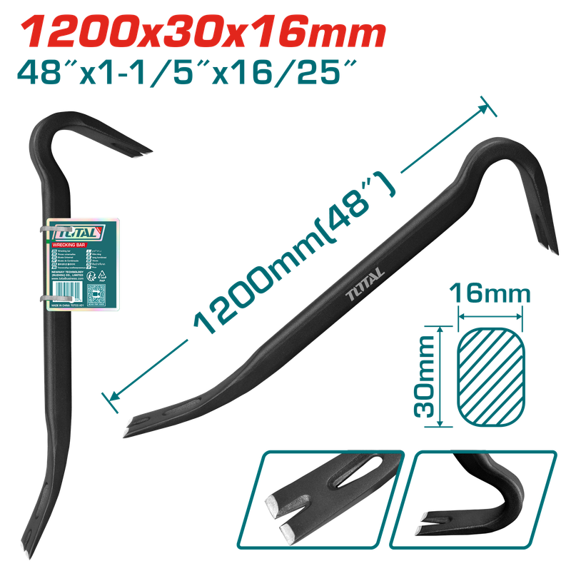 Total 1200x30x16mm Wrecking bar – THT431482