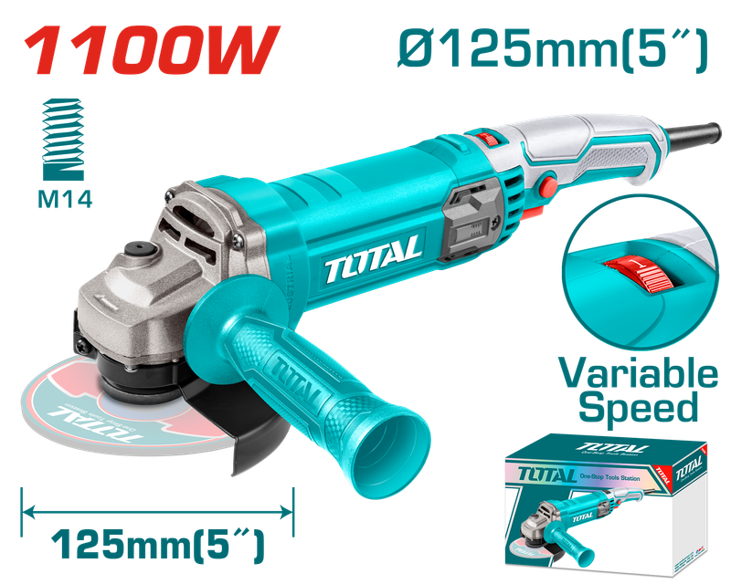 Total 125mm Angle Grinder – 1100W Power-TG110125565