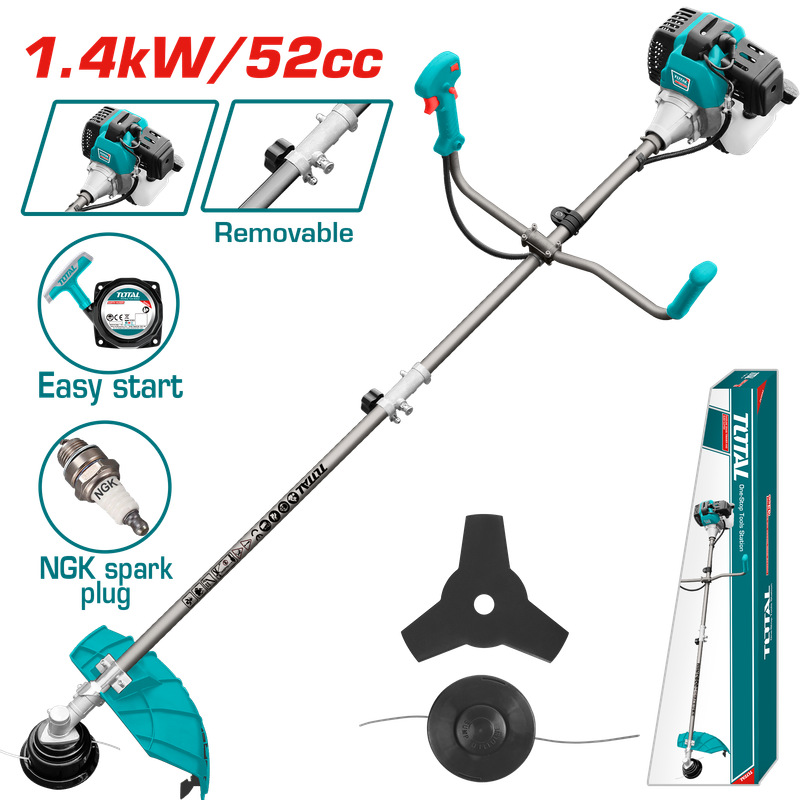 Total Gasoline Grass Trimmer &amp; Bush Cutter, 52cc, 2.2HP - TP5524421