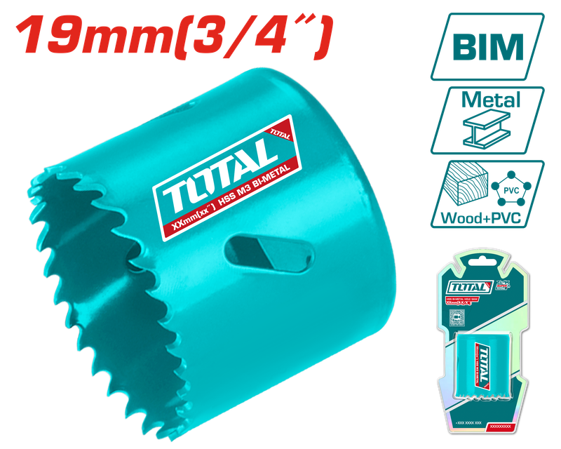 Total 19mm (3/4") HSS Bi-Metal Hole Saw – TAC410191