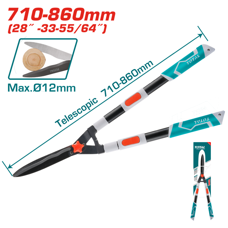 Total 710-860mm Telescopic Hedge Shear- THTS1516306 Total 710-860mm Telescopic Hedge Shear- THTS1516306