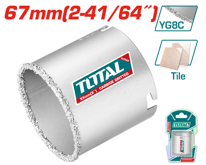 67mm (2-41/64″) Carbide Gritted Hole Saw – TAC440671