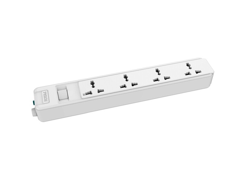 TOTAL 4-Way Extension Socket 13A | 3M Heavy Duty Copper Power Strip with Overload Protection &amp; Power Switch | THES23042V