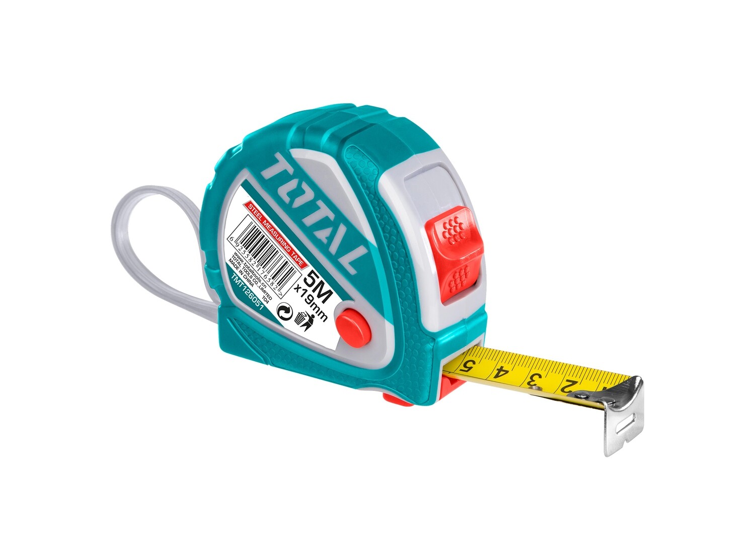 Total 5Mx19mm Steel Measuring Tape- TMT126051