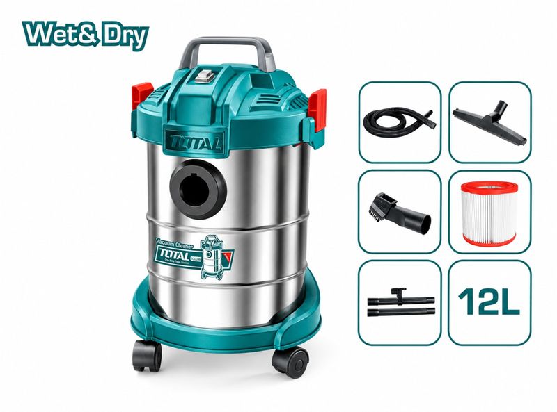Total Vacuum Cleaner Wet & Dry 1000W - TVC14122