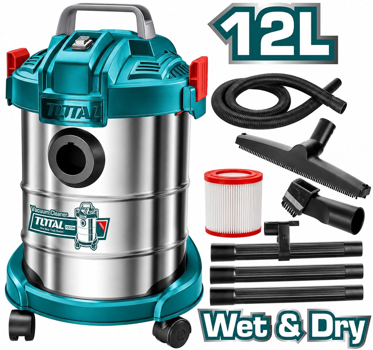 Total Vacuum Cleaner Wet &amp; Dry 1000W - TVC14122