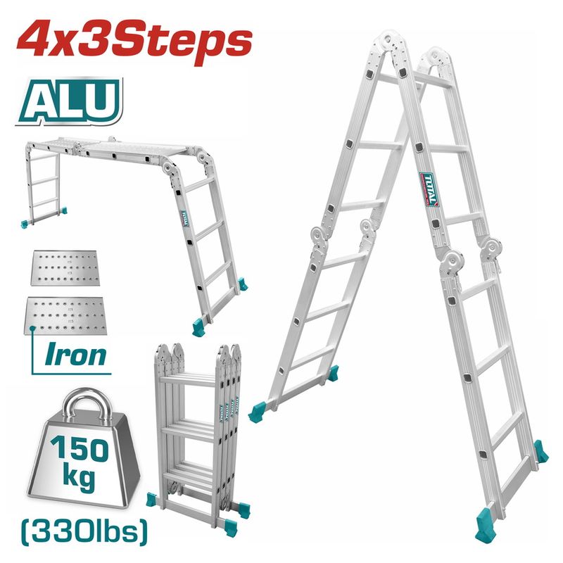 Total Multi Purpose Aluminium Ladder- THLAD04431