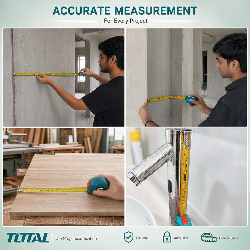 Total 3mx16mm Steel Measuring Tape TMT34316