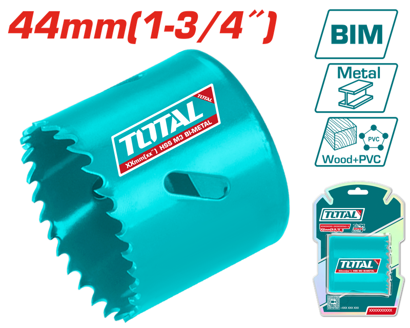 Total 44mm (1-3/4") HSS Bi-Metal Hole Saw – TAC410441