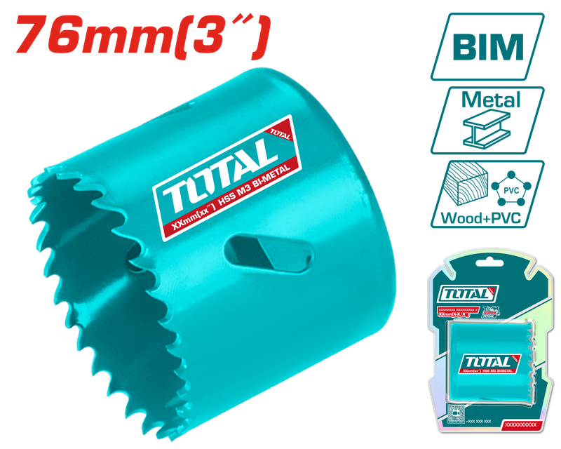 Total 76mm (3") HSS Bi-Metal Hole Saw –TAC410761