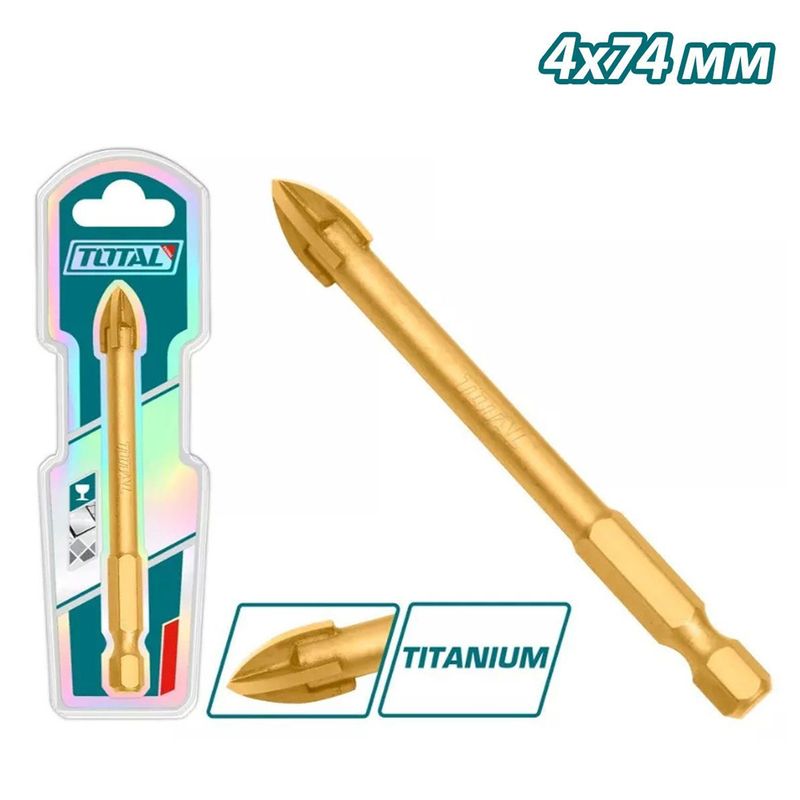 Total 4*74mm Tile and glass Drill Bit – TACG210412 Total 4*74mm Tile and glass Drill Bit – TACG210412