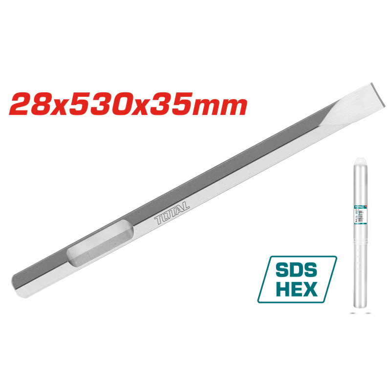 Total 28x520mm Pointed Hex Chisel – High-Performance -TAC153428112