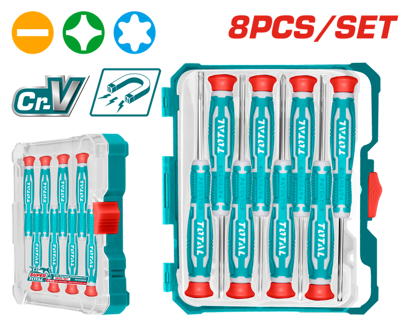 TOTAL 8-Piece Precision Screwdriver Set – THT250826