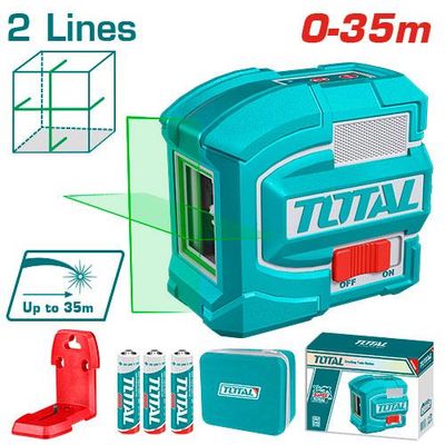 Total TLL156601 Green Self-Leveling Line Laser – 35m | ±1.5mm | 3s Auto Level