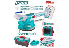 TOTAL TTVLI20018 Cordless Tile Vibration Machine 20V – 6 Speed | 130mm Suction Cup | 60kg Adsorption | With 2.0Ah Battery, Charger &amp; Accessories