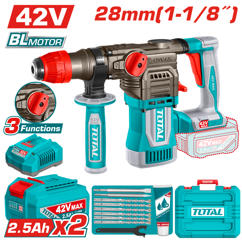 TOTAL Brushless Rotary Hammer 42V - TRHLI422882