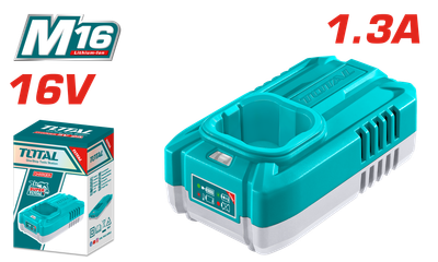 TOTAL TFCLI1613 M16 16V Battery Charger – Fast Charging for TOTAL M16 Lithium-Ion Batteries