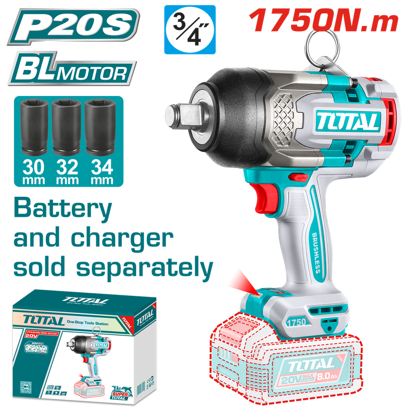 TOTAL Brushless Impact Wrench 2100Nm - TIWLI201751